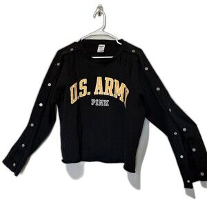 Y2K PINK VICTORIA'S SECRET WITH 5TH & OCEAN U.S. ARMY PINK Sweatshirt Cropped